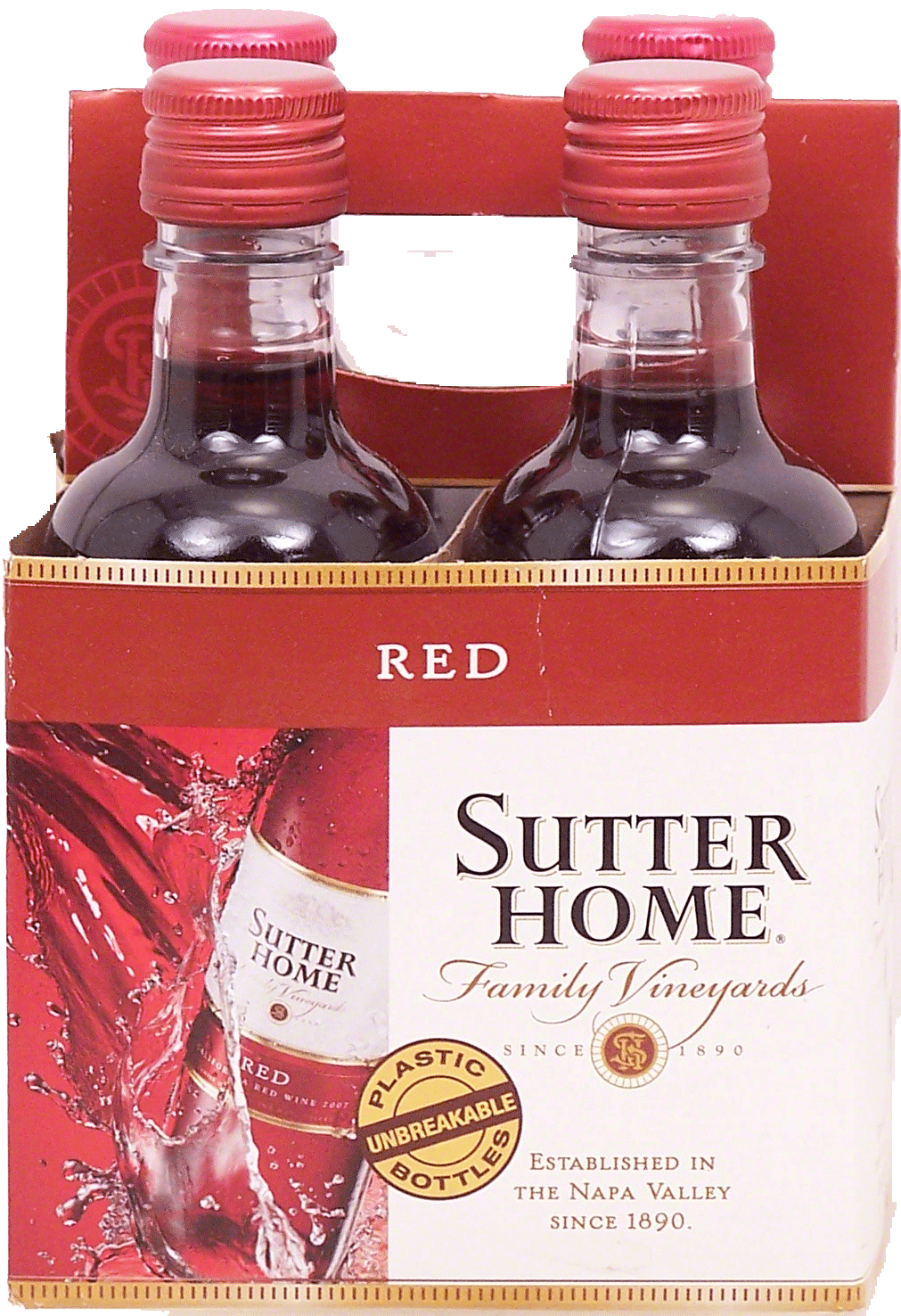 Sutter Home Family Vineyards red wine of Napa Valley, 12.5% alc. by vol., 187-ml single serves Full-Size Picture